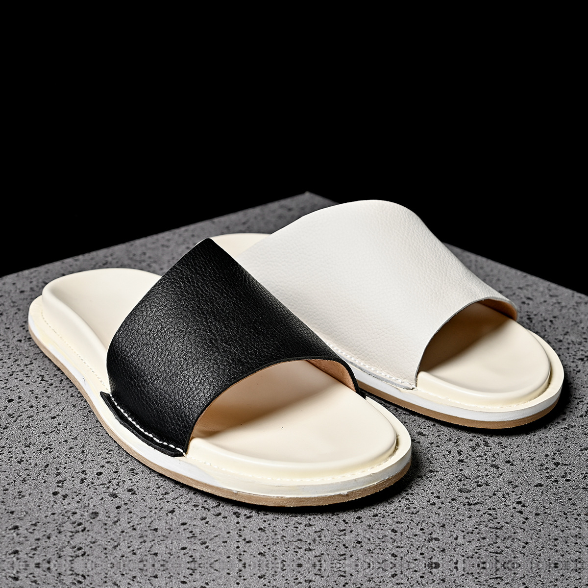 High Quality Soft Men Genuine  - Flip Flop Leather Men recension och pris